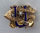 Antique 1916    u    14k Gold Class Pin  - Clarke Maker   Seed Pearl