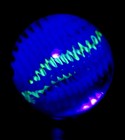 Bryan Trillas Glass Marble  Filigrana Cane  Uv Reactive Core blues   Teal 1 1 In