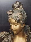 11    Art Nouveau Lady Bust 1900   1925 French Bronze Woman Statue Antique Sculpture