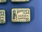 Lot 6 Ramon s Tabs Aspirin Caffeine Tins   Boxes With Instruction Paperwork
