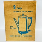 Vtg 1970 West Bend 9 Cup Automatic Coffee Maker Perculator 9360 Shiny Aluminum