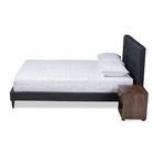 Bowery Hill Queen Dark Grey Platform Bed With Two Nightstands