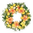 Genmous 24inch Spring Summer Wreath For Front Door  Fall Wreaths Withs Dahlia