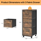 Rolling Under-desk File Cabinet 3 Fabric Drawers For Letter-size File For Office