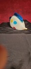 White Art Glass Fish Paperweight Figurine Sculpture With Clown Colors 4 
