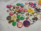 Vintage Pin Button Junk Drawer Lot Lapel Peace Rocky Movie   Dog Owl And More