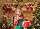 8x6ft Christmas Fireplace Theme Photography Backdrop Tree Sock Decorations