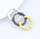 Silver Gold Black Stainless Steel Hinged Hoop Huggie Ear Earrings 7 9 10 12 14mm
