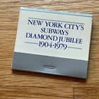 New York City Subways Diamond Jubilee Unstruck Full Matchbook 1979