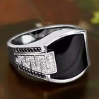 Sterling Silver Handmade Jewelry Black Men s Ring All Size Fashion Ring 2025