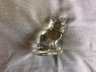 Viking Glass 1977 Clear 3 5  Cat Kitty Kitten Vintage Paperweight Figurine