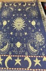 Vintage Celestial Blanket Sun Moon Stars Double Sided 64    X 39    Heavy Throw