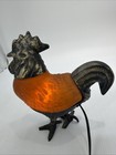 Vintage Amber Glass Rooster Rustic Night Light Table Lamp  u 