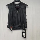Black Brand Womens Motorcycle Seraph Leather Vest Jacket Black Medium Closeout
