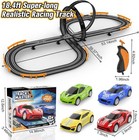 High Speed Electric Slot Car Race Track Set 18ft With 4 Racing Cars 1 64 Scale