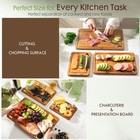 Astercook Deep-carbonized Bamboo Cutting Boards For Kitchen With Wood Storage