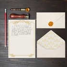 90-piece Stationery Set  60 Vintage Paper Sheets   30 Envelopes  Gold Border