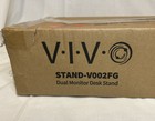 Vivo Dual Monitor Mount W  Glass Base Stand For 2 Computer Screens Up To 32 