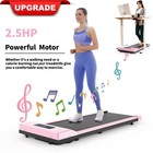 Electric Treadmill Under Desk Walking Pad Portable Fitness Running Machine Pink 