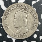 1932 Honduras 50 Centavos Lot f8635 Silver 