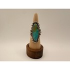 Navajo Turquoise Statement Ring Running Bear Navajo Sterling Silver Size 9
