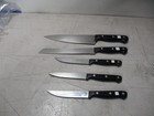 L161  Set Of 5 Wusthof Gourmet Knives 3 Steak  8  Chef   8  Serrated Bread Knife
