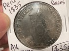 Peru Lima 1835 8 Reales Overstruck Over Another 8 Reales Scarce Au