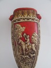 Vintage Red Equestrian Horse Fox Hunt Flower Wall Pocket