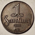 Latvia  Santims  1928  Almost Uncirculated  Bronze