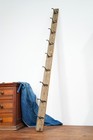 Antique Clothing Rack Schoolhouse Vintage Entryway Metal Hat Hooks Wooden