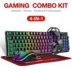 4 In 1 Gaming Keyboard Mouse   Headset   Mouse Pad Set Rgb Led Gamer Pc Bundle