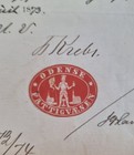 Denmark Document With Revenue Stamp 1873 5