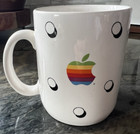 Vintage Apple Macintosh Computer Rainbow   Dots Coffee Mug Cup Papel 80   s Rare 