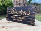 Blanton   s Bourbon Sign Carved Wood Whiskey Bar Cigar Lounge Rustic Antique Look
