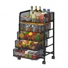 5-tier Rolling Kitchen Cart With Drawers - Kitchen Storage Cart On Wheels pan   