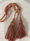 Antique Rose Red  French Passementerie Tassel Tieback Pair  19th Century