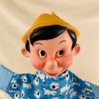 Vintage Pinocchio 1950s Gund Walt Disney 10  Hand Puppet Rubber Head Cloth Body