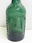 Antique Embossed Green Water Bottle Congress   Empire Spring Co Saratoga Ny