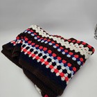 Vintage Handmade Granny Square Afghan Crochet Throw Blanket 64x54 Cottagecore