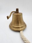 Vintage Nautical Ship Dinner School Bell With Rope Nautical Decor Brass Finish