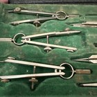 Vintage Lafayette F-13 Compass Drawing Set Drafting Tools In Case Germany