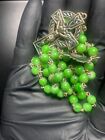 Free Shipping  Vintage St  Patrick Neon Green Beaded Irish Catholic Rosary