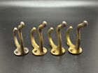 Coat Hat Hooks Vintage Antique Brass Plated Cast Iron Set Of 4 Double Hooks