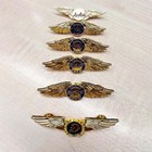 Set Of 8 Airline Pilot Pin Badges     Boeing Airbus Flight Wings Brooch Clips Set
