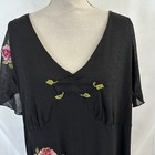 Vintage Fredricks Of Hollywood Black Floral Embroidered Dress 1x Plus