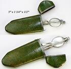 Antique Georgian English Sterling Silver Spectacles In Fine Shagreen Case  Etui