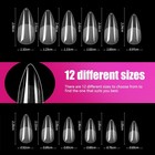 Medium Stiletto Clear Nail Tips 600pcs Full Cover Soft Acrylic Press For Nail   