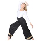 Danzcue Girls Praise Dance Palazzo Pant Large-x-large Black-gold
