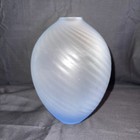 Balos Frosted Pale Blue Art Glass Swirl Vase Mouth Blown Vintage  6 25    Chicago