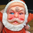 Vintage Flocked Santa Claus Christmas Ornament Red Mid Century Kitsch 3 5  Lock